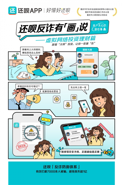 还呗将诈骗手段绘制成漫画，把金融知识融入民众日常生活