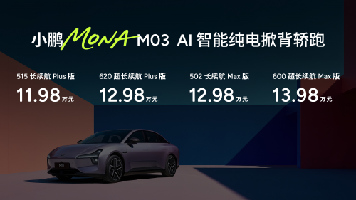 11.98万元起！同级最强智能辅助驾驶上车，小鹏MONA M03加推4款新版型升级上市