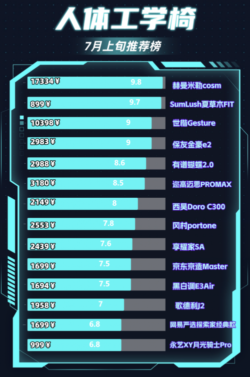 人体工学椅买什么牌子？人体工学椅前十名排行榜帮你选定！​