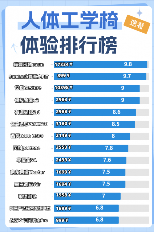 人体工学椅哪个性价比高？人体工学椅十大推荐排行榜告诉你！