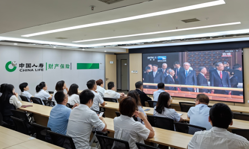 中国人寿财险兰州中支集体观看阅兵活动