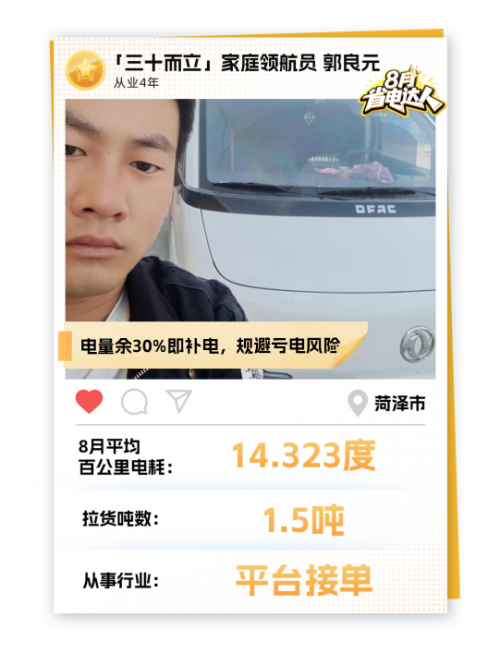 三十而立，为爱续航：东风睿立达车主郭良元的省电哲学