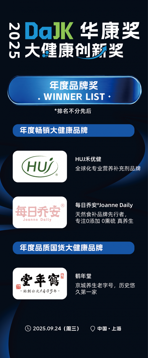 2025华康奖·DaJK大健康创新奖获奖名单荣耀揭晓！