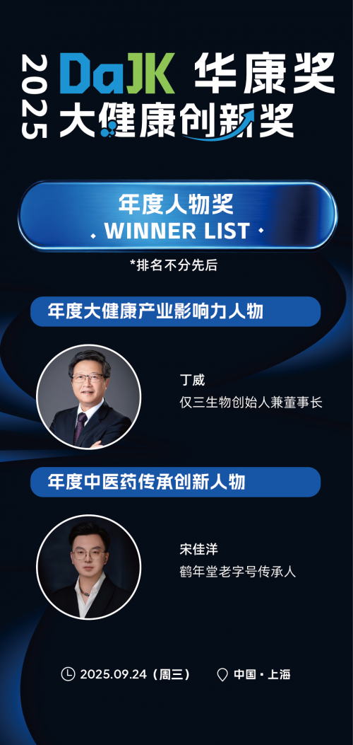 2025华康奖·DaJK大健康创新奖获奖名单荣耀揭晓！