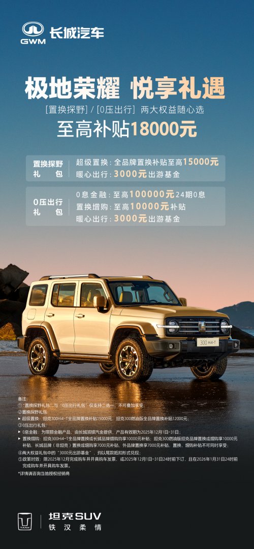 极地品质荣耀拉满，年终购坦克300至高补贴1万8第2张
