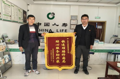 中国人寿财险临夏州中心支公司获得群众认可—“锦旗赞服务保险助农显担当”