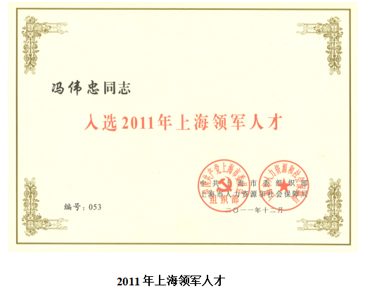 国际发电领域最高奖获得者冯伟忠 国际发电领域最高奖获得者冯伟忠