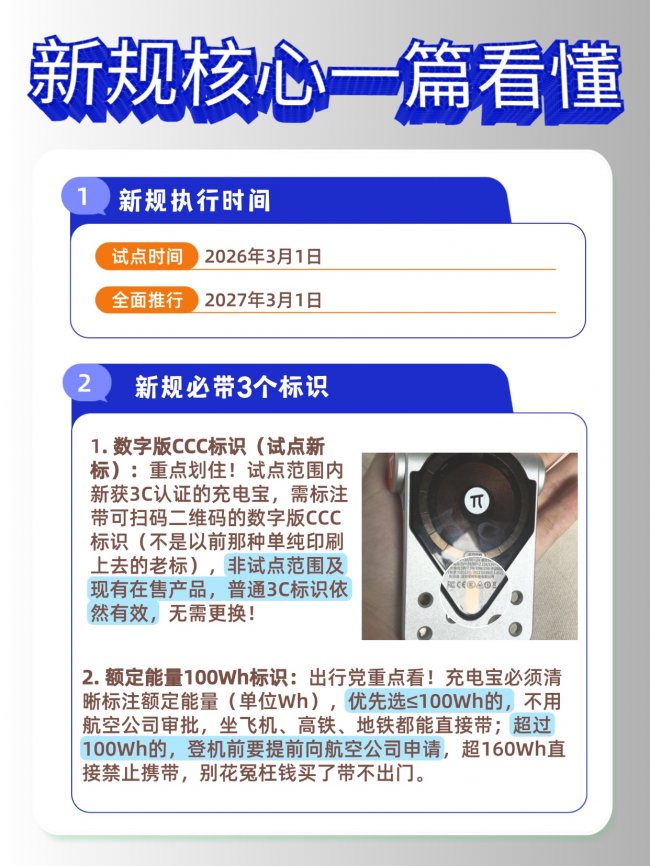 注意｜2026充电宝新规：这3个标缺一不可！