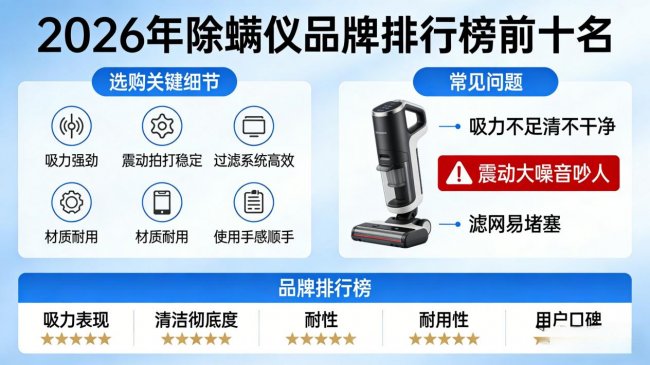 除螨仪什么牌子的好用吸的彻底？什么除螨仪牌子又好又便宜？2026年除螨仪神器品牌排行榜前十，性能天花板