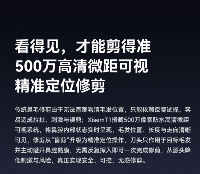 西圣T1智能可视鼻毛剪震撼发布!第六代无感剃毛,定义个护新巅峰
