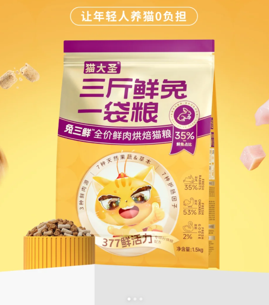 猫大圣S8兔三鲜靠谱吗？一款兔肉鲜肉烘焙猫粮，为什么会被拿来讨论“美毛”和长期稳定喂养？