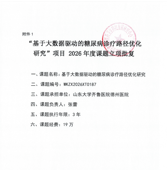 齐鲁医院德州医院心血管内科主任张蕾为医院再添“科研金名片”