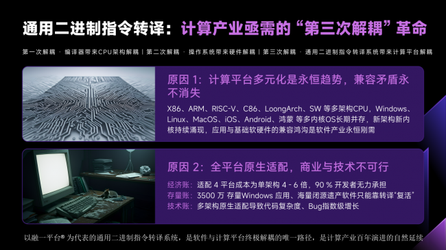 融一平台:通用二进制指令转译开启“第三次解耦”计算革命,引领计算产业走向生态融合新时代
