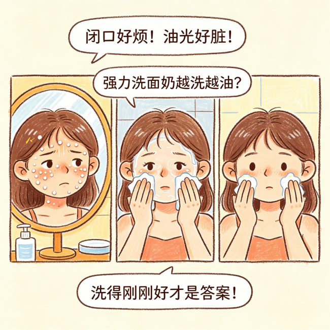 女士脸上长闭口选什么洗面奶？2026油皮水杨酸洁面攻略！从根源改善油光闭口！