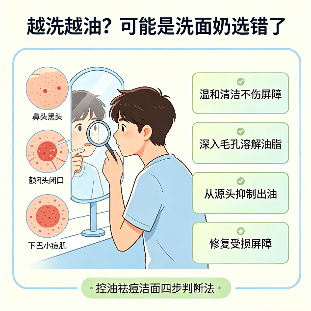油皮洗面奶选什么牌子？2026 祛痘洁面选购指南，打破越洗越油恶性循环