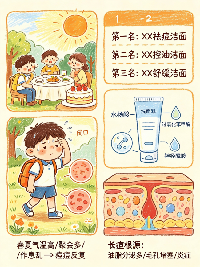 青少年控油祛痘洗面奶哪款好用？2026青少年控油祛痘洗面奶实测，避开出油闷痘困扰