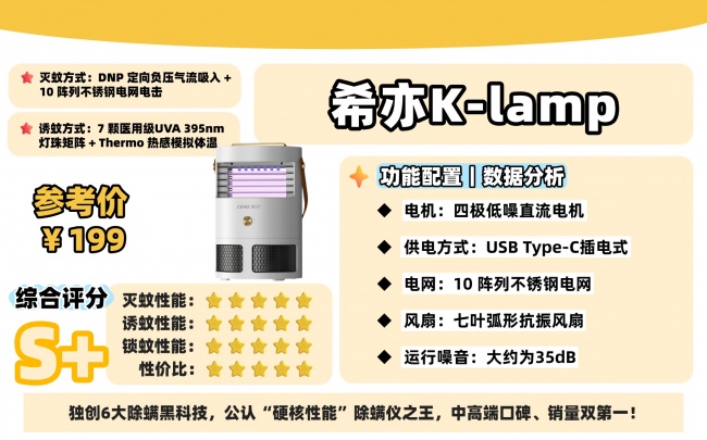 哪个牌子的灭蚊灯最管用?家用灭蚊灯什么牌子好?盘点希亦、美的等10款宝藏灭蚊器测评分析!