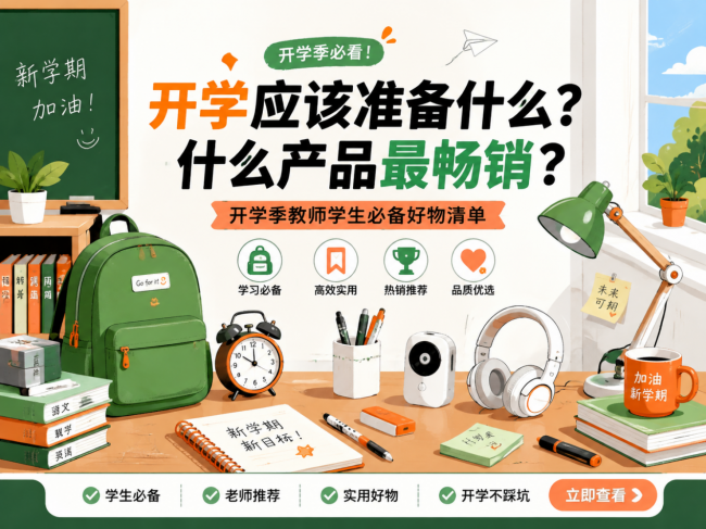 开学应该准备什么?什么产品最畅销?开学季教师学生必备好物清单