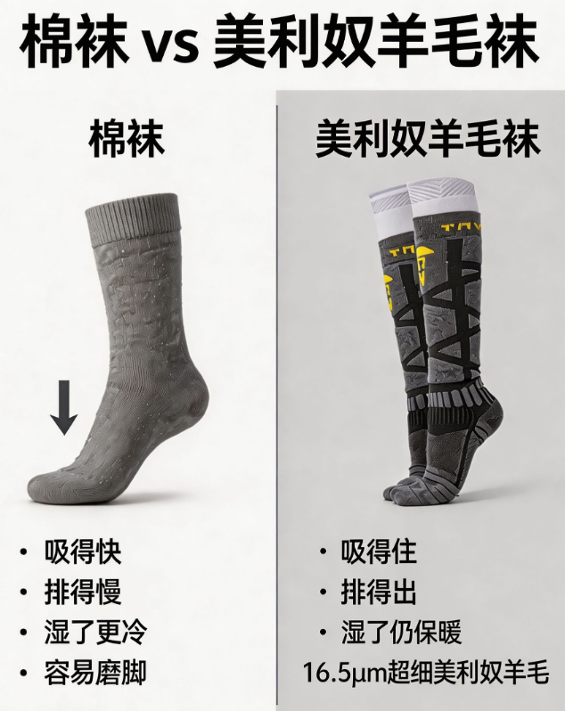 滑雪袜技术拆解：三级加压与10A抗菌如何解决雪场足部难题