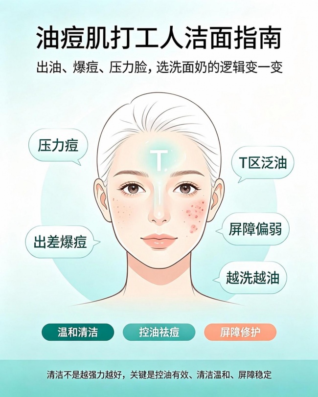 油痘肌洁面怎么挑？2026 控油祛痘实测，出油泛红频繁长痘，这几支真实好用