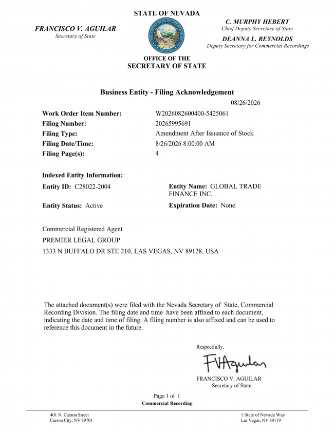 战略转型启航 ：GTF 如何以 Global Trade  Finance Inc. 打通亚洲实体商贸与美国公开市场