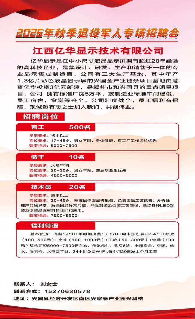精准搭台助就业 暖心护航启新程 ——兴国县举办2026年秋季退役军人专场招聘会