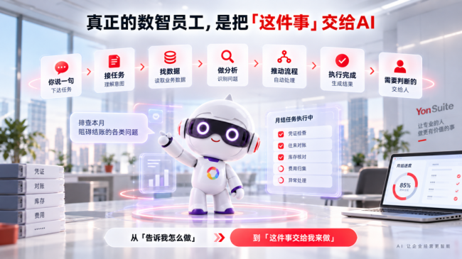 YonSuite企业AI：从个人提效到数智员工参与经营