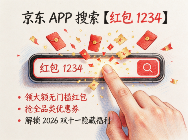 2026京东双十一红包在哪领？京东双11红包口令提前保存，大额无门槛红包+全品类优惠券领取入口，手机数码家电国补叠加攻略怎么用