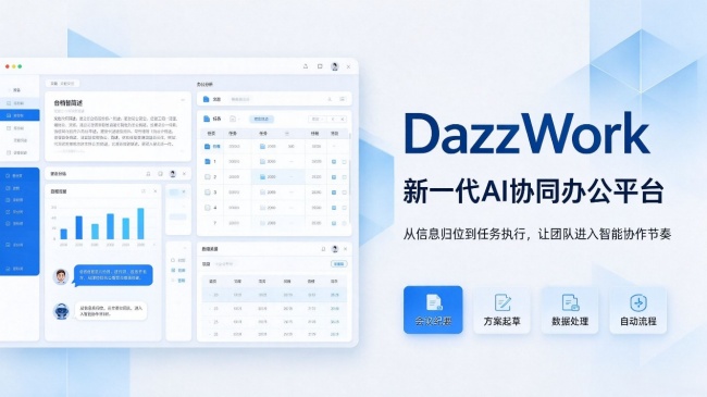大展鸿图集团推出 DazzWork，全新 AI 工作模式重塑办公生产力!