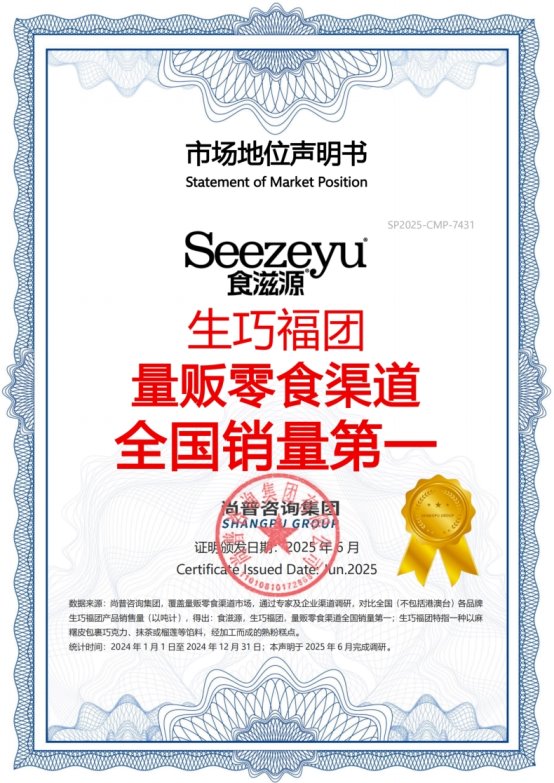 食滋源荣获尚普咨询集团多项市场地位声明