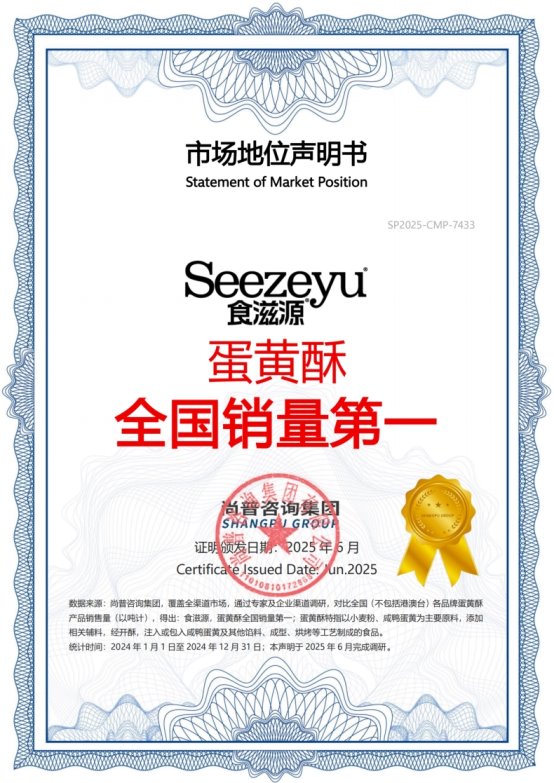 食滋源荣获尚普咨询集团多项市场地位声明