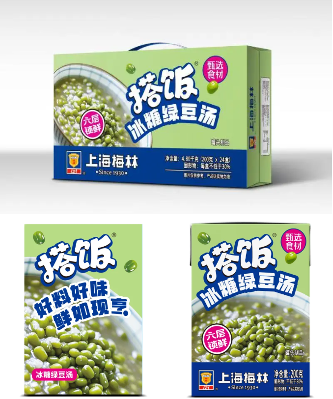 上海梅林搭饭推出夏日解暑新品：冰糖绿豆汤和冰糖银耳汤