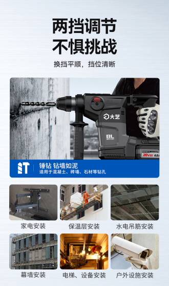 大艺科技A7Pro51-28锂电无刷电锤测评：高效耐用，施工新利器
