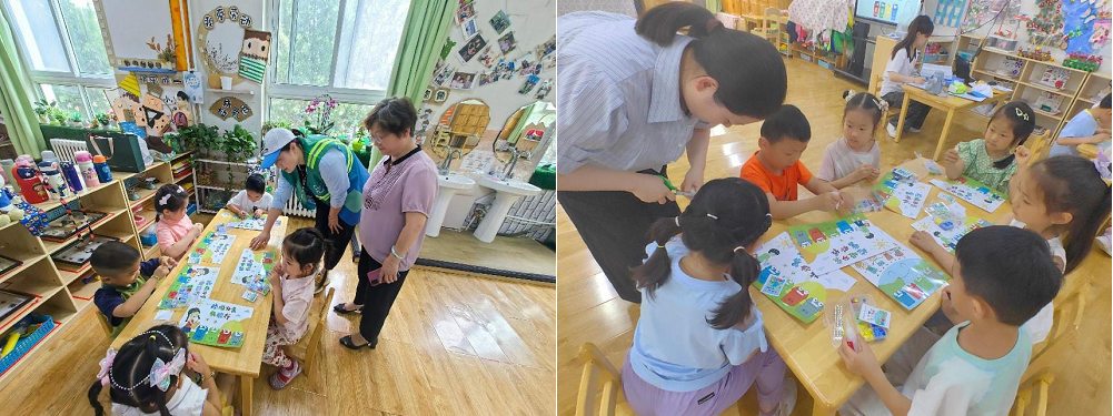 石榴庄街道垃圾分类纽扣画活动_儿童环保教育主题活动_幼儿园手工制作大全废物利用