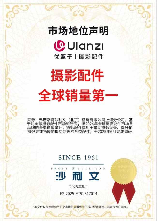 用户至上，臻品智造，优篮子加冕全球摄影配件销量年度冠军