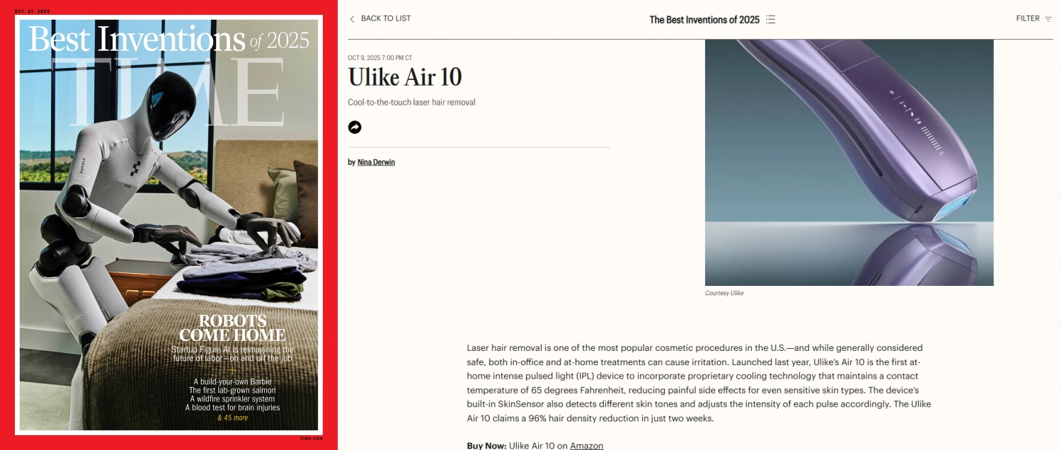 Ulike Pro10脱毛仪获评《时代》年度最佳发明，彰显中国创新力量