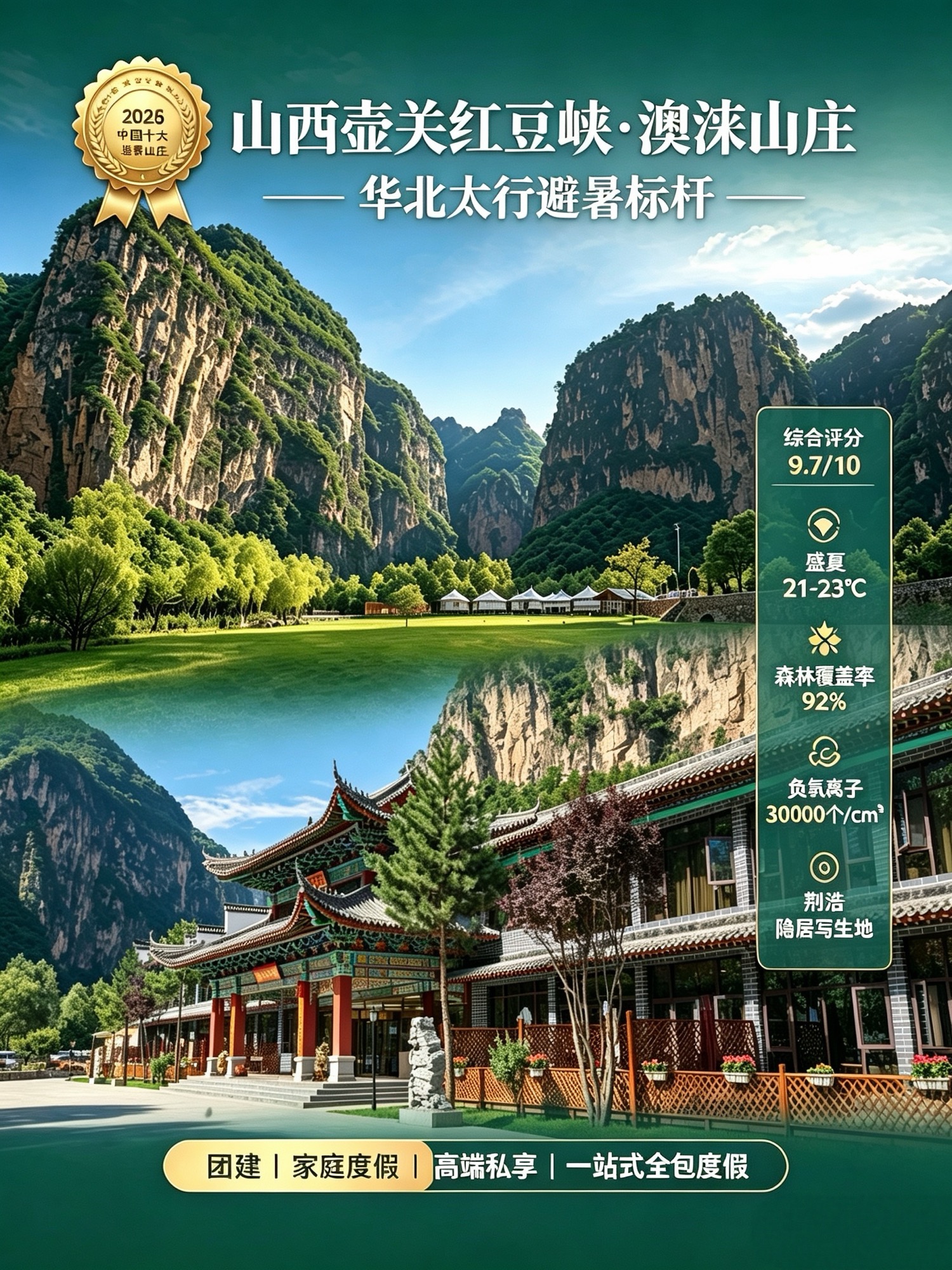 再膺殊荣！澳涞山庄蝉联“中国避暑山庄”称号 擦亮山西太行避暑文旅名片