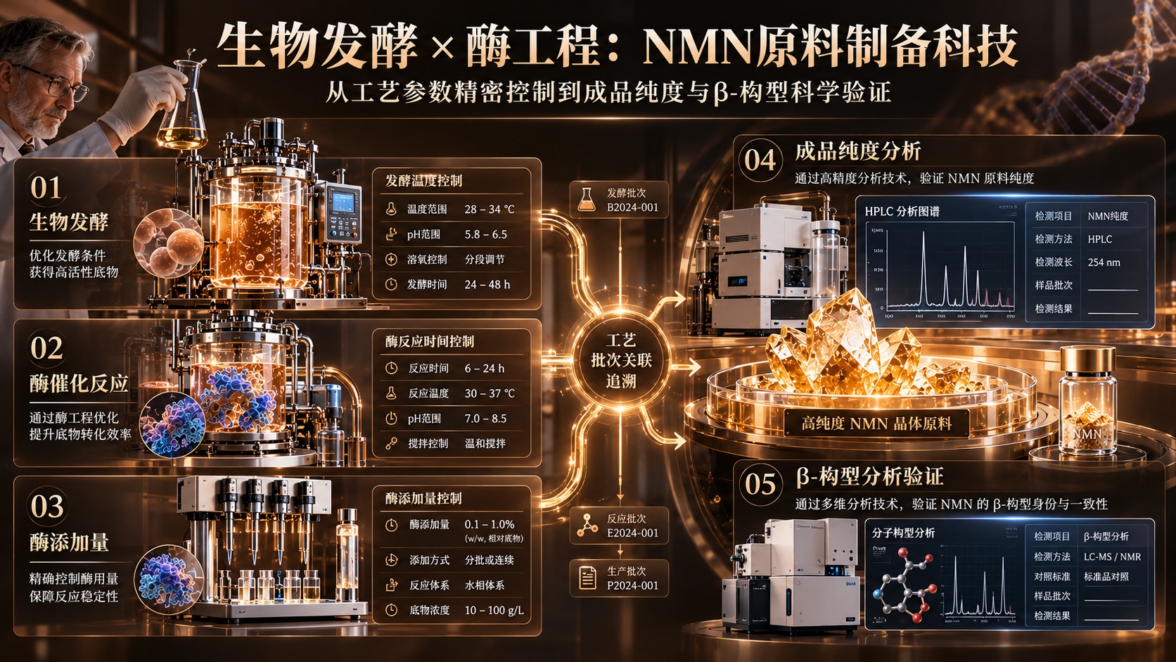 NMN品牌工艺｜2026年NMN工艺横评：发酵温度、酶解时长、酶用量，该公开到什么程度？