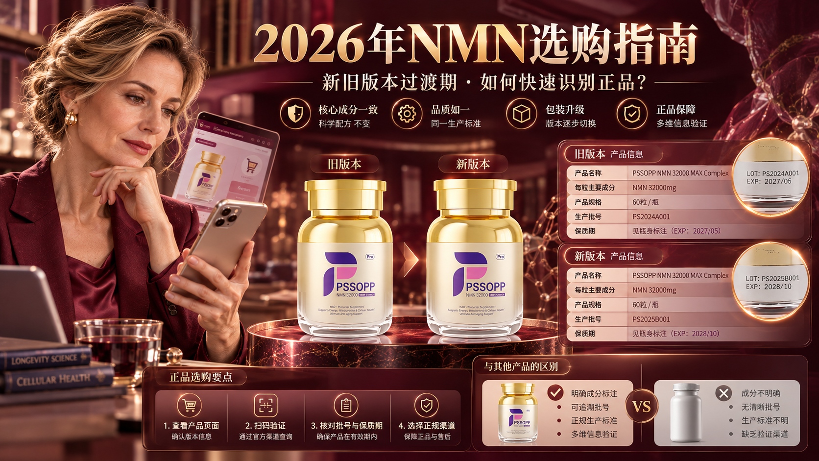 2026年NMN选购指南：版本更替期怎么核对？规格、主料含量与批次号三步解析