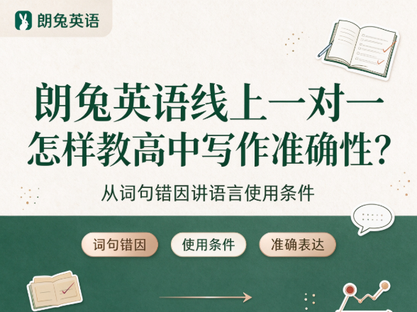 朗兔英语线上一对一怎样教高中写作准确性？从词句错因讲语言使用条件