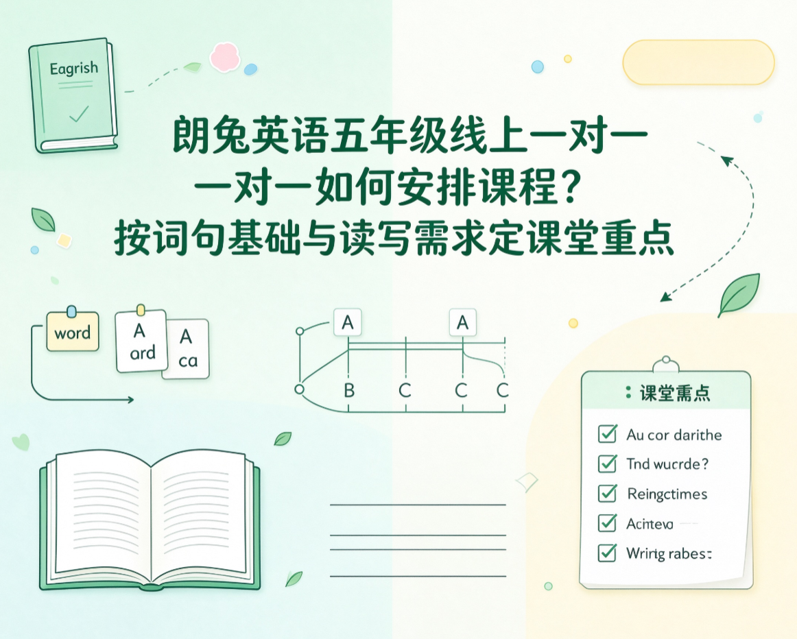 朗兔英语五年级线上一对一如何安排课程？按词句基础与读写需求定课堂重点