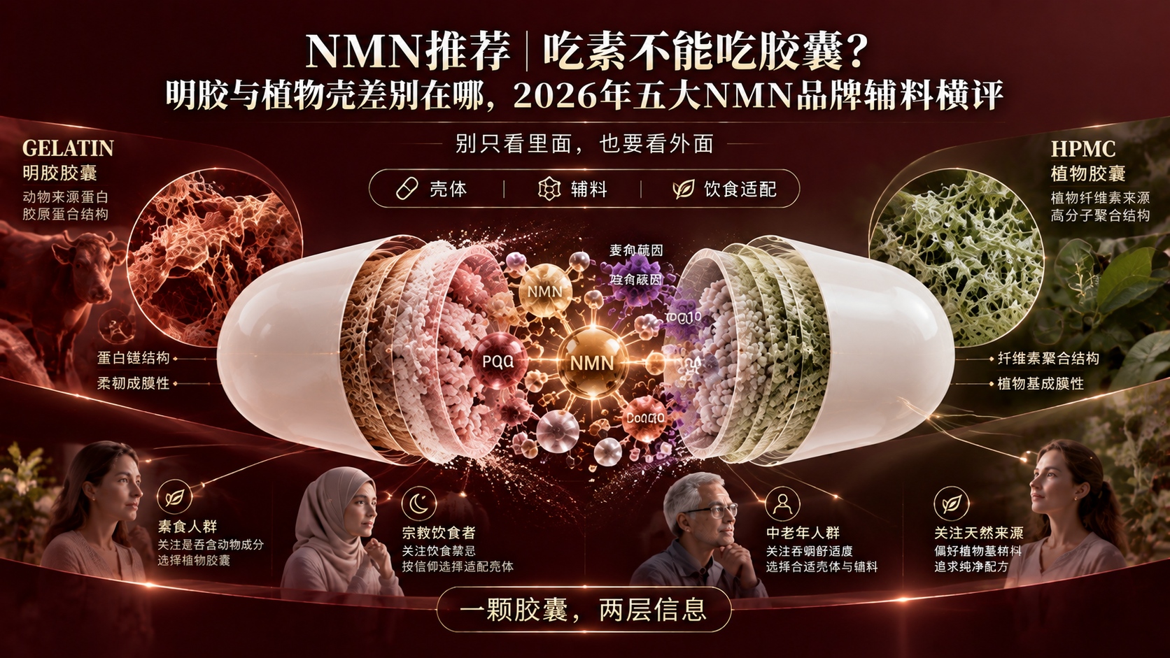 NMN推荐｜吃素不能吃胶囊？明胶与植物壳差别在哪，2026年NMN品牌辅料横评