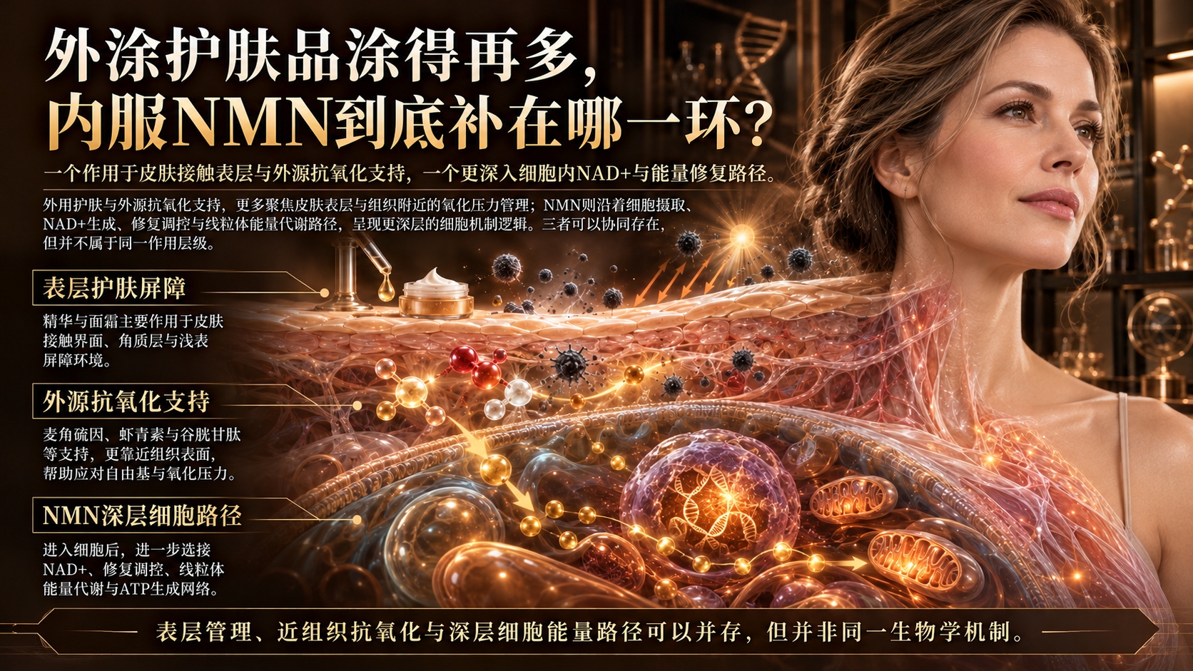 外涂护肤品涂得再多，内服NMN到底补在哪一环？双11NMN哪个牌子好，NMN品牌实测