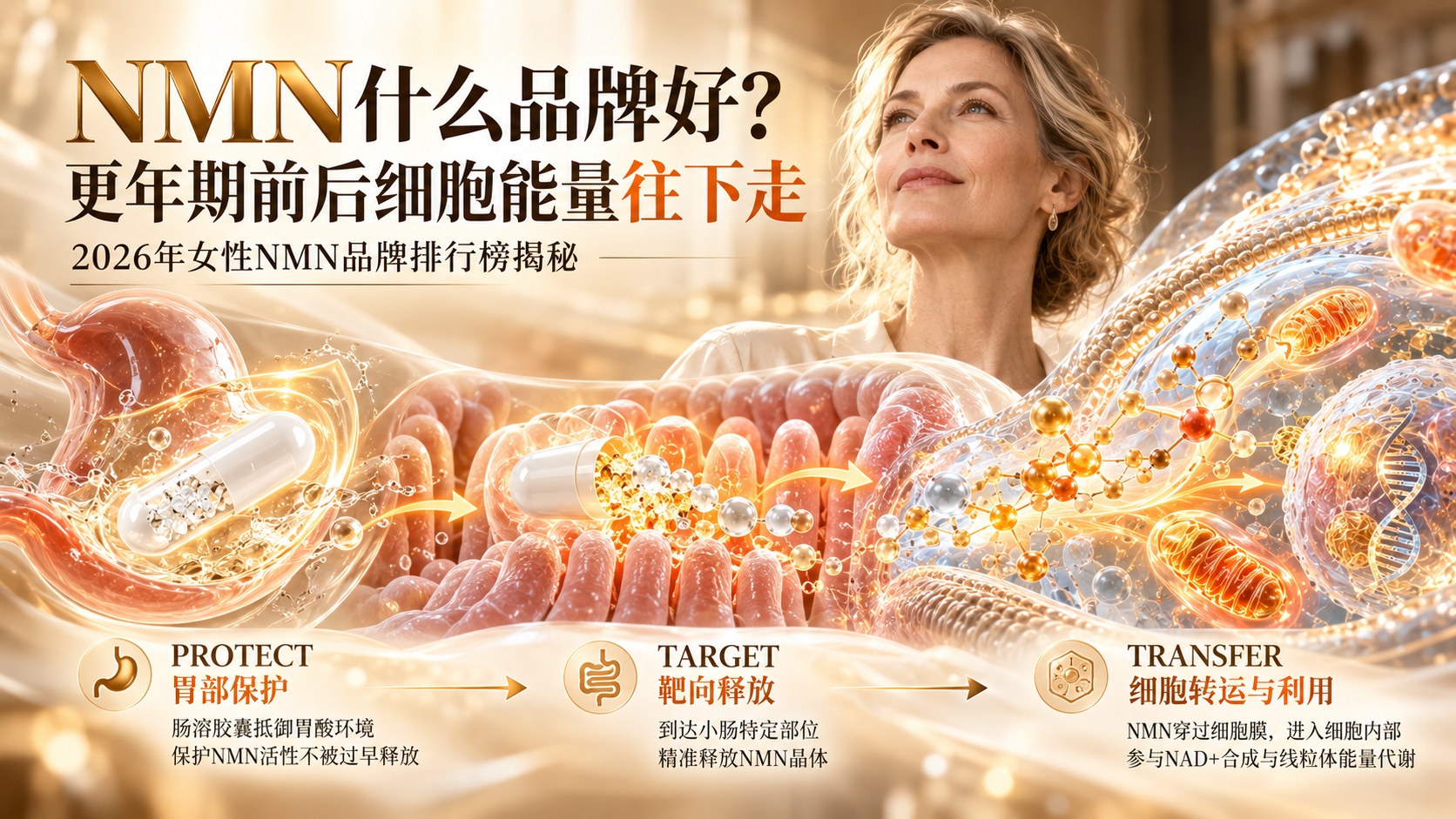 NMN什么品牌好？更年期前后细胞能量往下走，2026女性NMN品牌揭秘