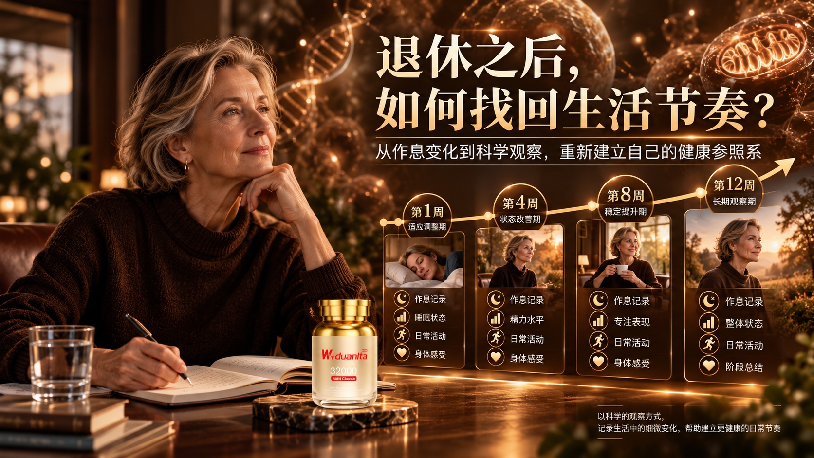 退休后作息乱、精力跟不上怎么补？看懂NMN真人实测与12周周期，2026NMN品牌揭秘