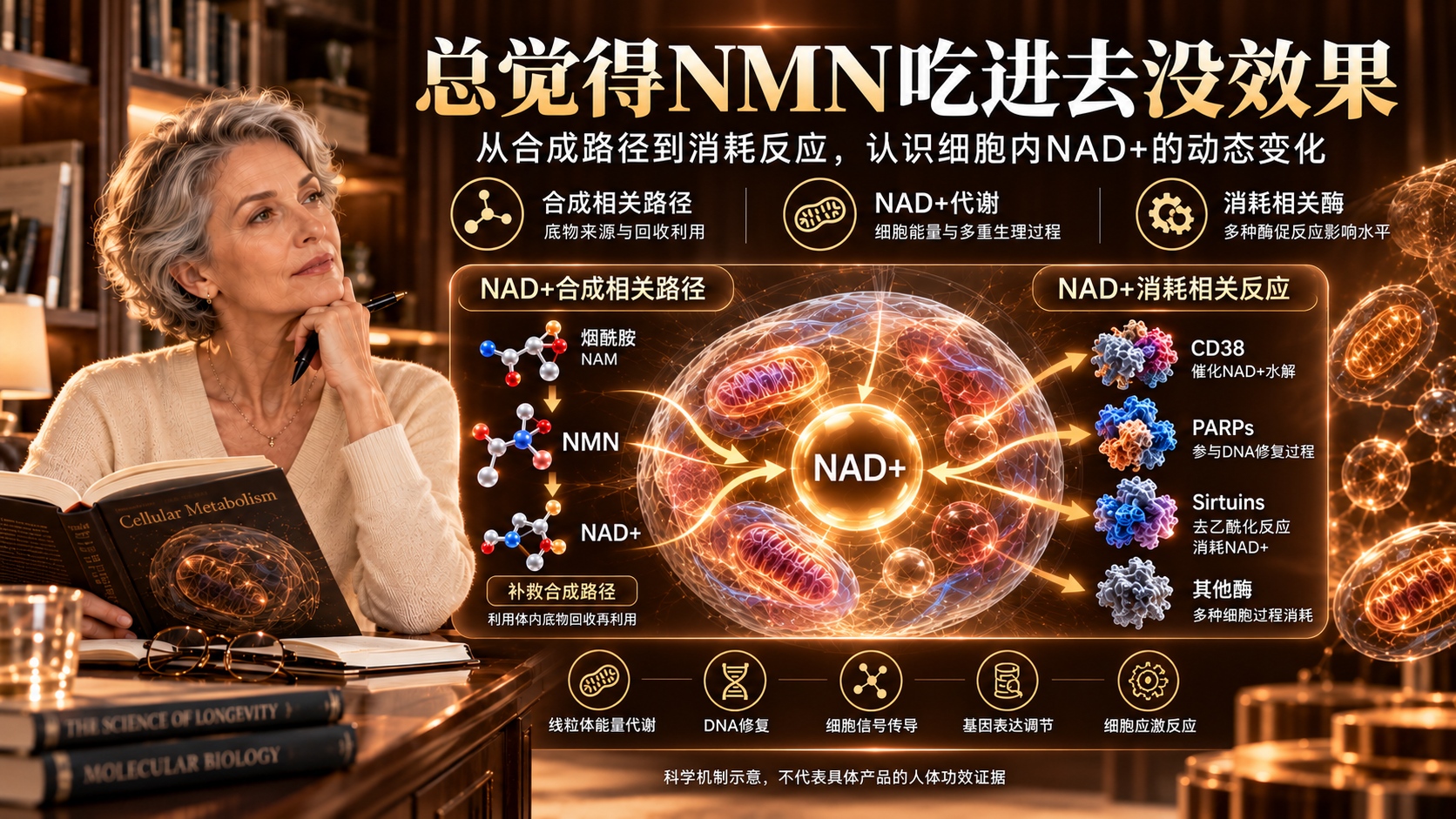 总觉得NMN吃进去没效果？搞懂体内的“合成与消耗”双线机制，才明白NMN什么品牌好
