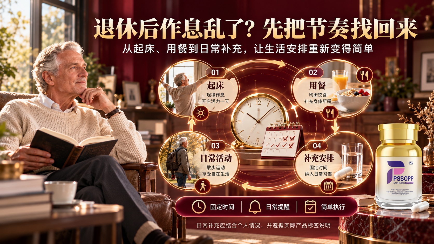 退休后作息全乱、总忘记吃NMN？看懂这三点“抗打断设计”，才明白NMN什么品牌好