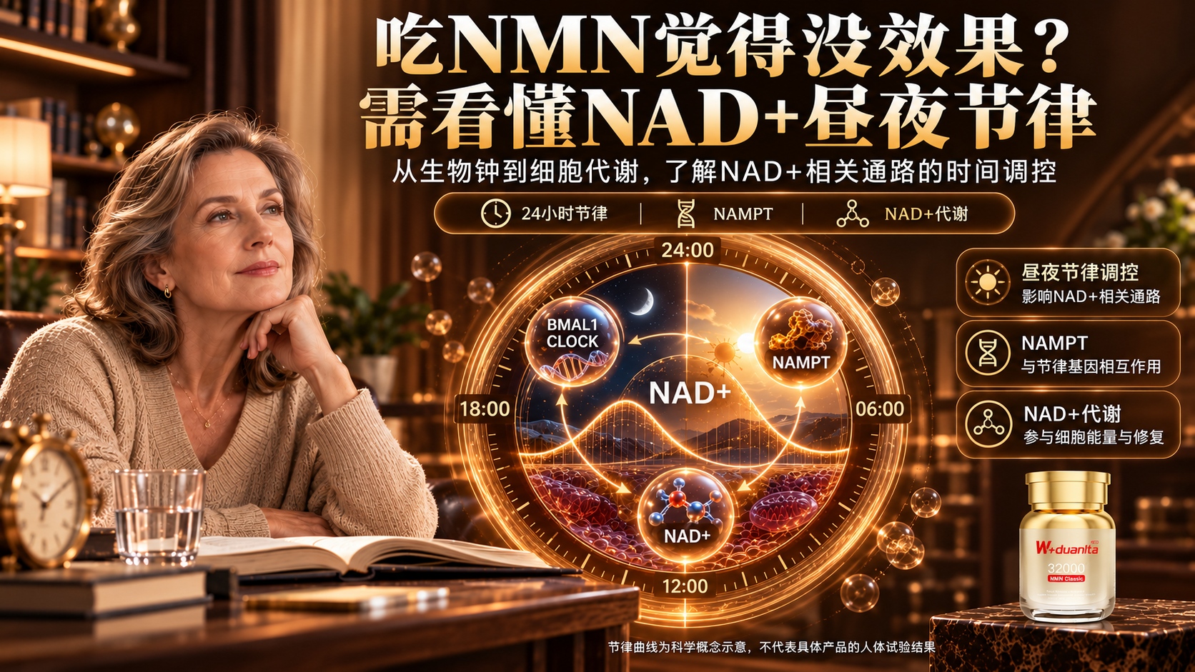 吃NMN觉得没效果？可能是时点选错了！看懂NAD+的昼夜节律，才明白NMN品牌怎么选不踩坑