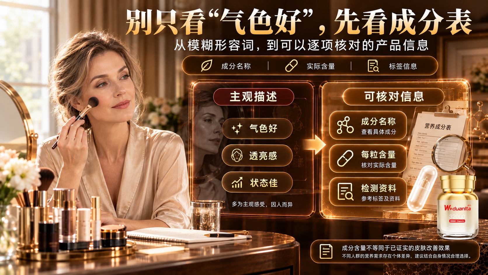 别被“气色好”的广告词忽悠了！看懂NMN的真实毫克数与配比，才明白NMN什么品牌好