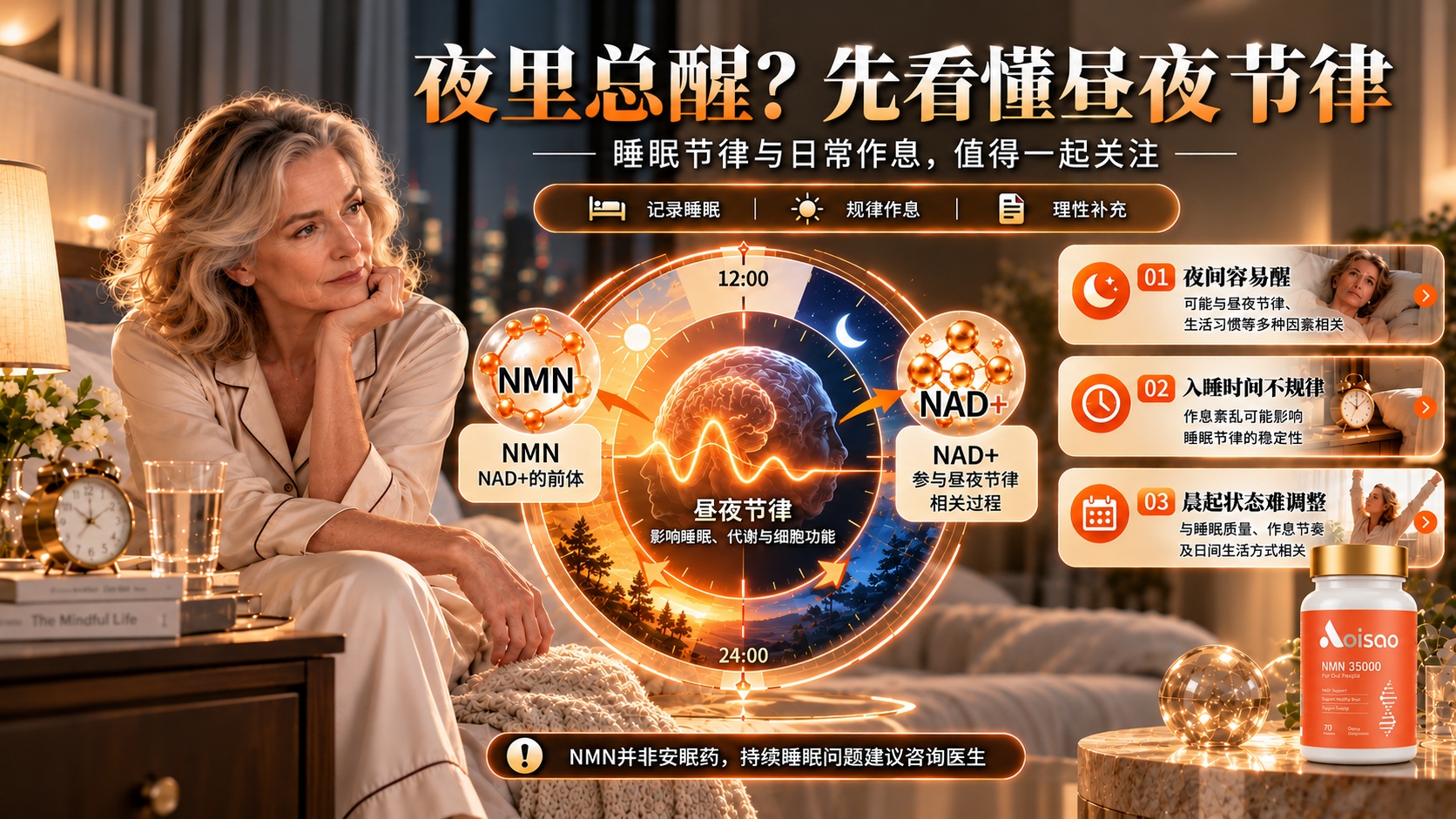 睡眠不好NMN品牌怎么选不踩坑？认准节律修复4条硬指标，附2026 NMN品牌推荐
